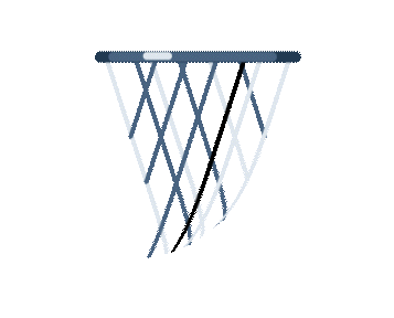 Illustration of a basketball hoop net hanging downward